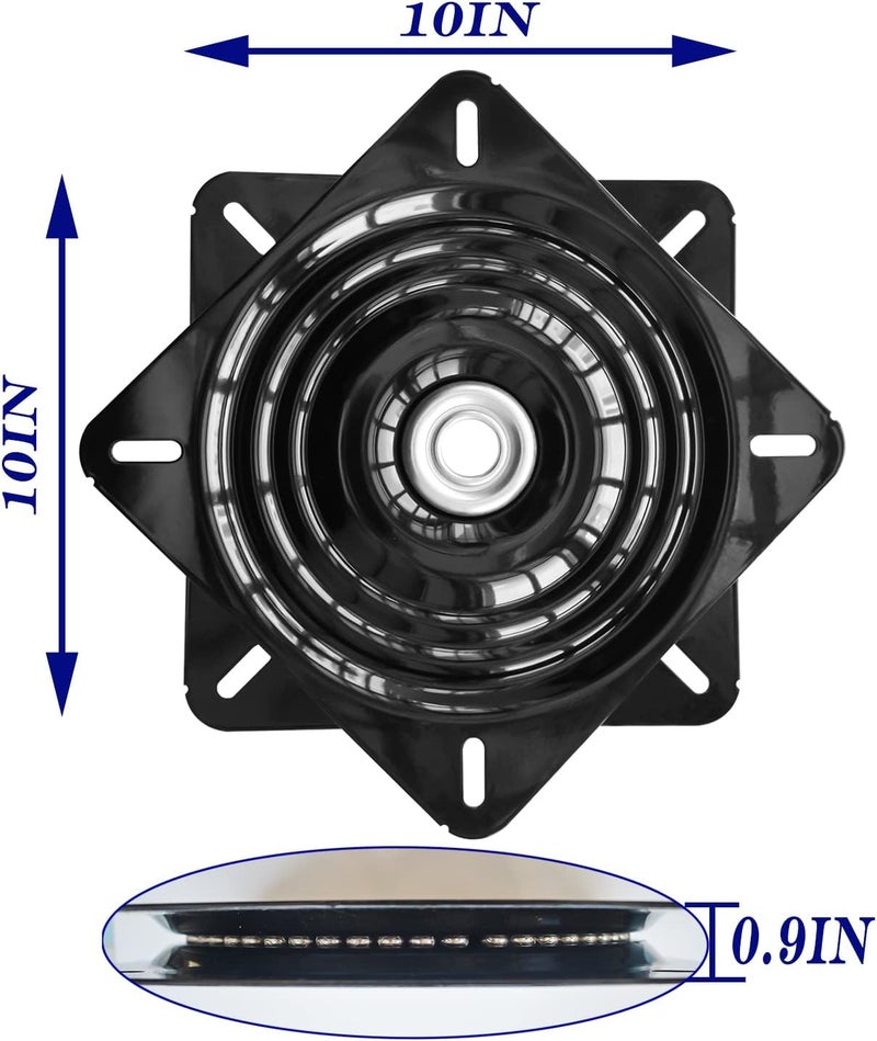 Evadow 10Inch Bar Stool Swivel Plate Heavy Duty, Chair Swivel Base with Solid Ring of Ball Bearings, 600lbs Capacity Replacement Swivel Seat Parts Lazy Susan Hardware for Barstools Recliner Chair Boat - Image 3